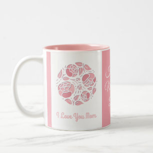 Ich Liebe, du Mama rosa, weißes Muttertag Zweifarbige Tasse
