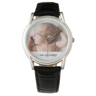 Ich Liebe du Papa Baby Foto Vater Tag Armbanduhr