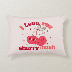 Ich Liebe, du würst viel Niedlich & Punny Cherry Dekokissen