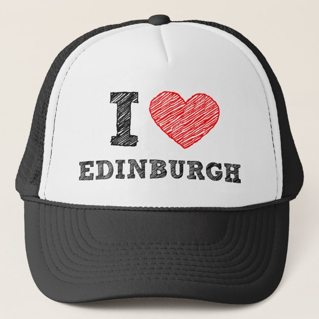 Ich-Liebe-Edinburgh Truckerkappe (Vorderseite)