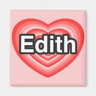 Ich liebe Edith. Ich liebe dich Edith. Herz Magnet
