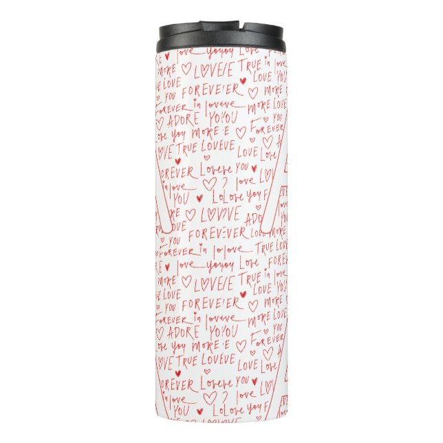 Ich liebe ein Du — Personalisierte Anfangsbuchstab Thermosbecher (Rückseite)
