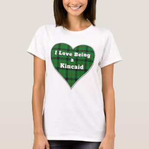 Ich Liebe, ein Kincaid Clan Tartan Kariertes Herz T-Shirt
