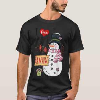 Ich Liebe ein Mamaw Snowman Weihnachten Funny Xmas T-Shirt