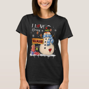 Ich Liebe ein Mamaw Snowman Xmas Weihnachtsfamilie T-Shirt