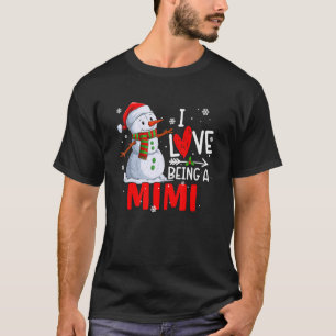 Ich Liebe ein Mimi Snowman Weihnachten Mimi Oma zu T-Shirt