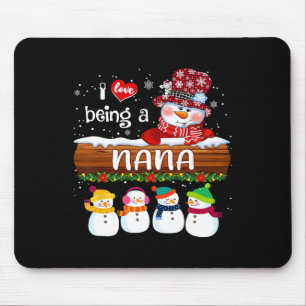 Ich Liebe, ein Nana Snowman Fun frohe Weihnachten  Mousepad