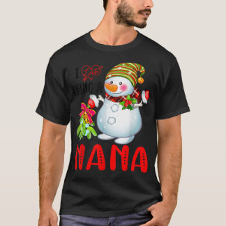 Ich Liebe, ein Nana Xmas Snowman Scarf Weihnachten T-Shirt
