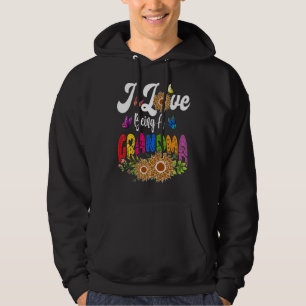 Ich Liebe ein Oma Leopard Sonnenblumen Butterfett Hoodie
