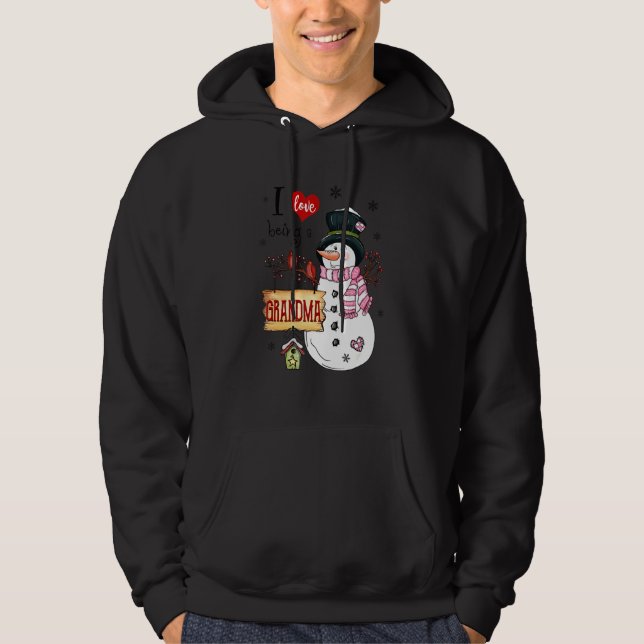 Ich Liebe ein Oma Snowman Weihnachten Funny Xma zu Hoodie (Vorderseite)