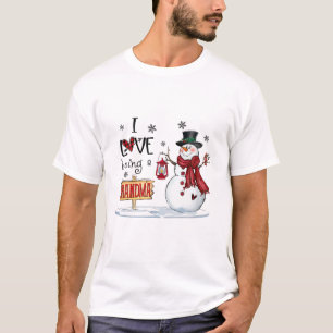 Ich Liebe ein Oma Snowman Weihnachten Niedlich Gra T-Shirt