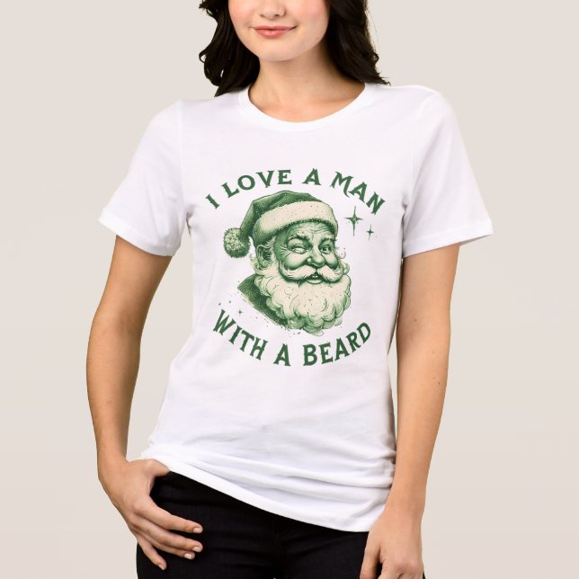 Ich Liebe einen Mann mit Bart-Design Tri-Blend Shirt (Vorderseite)