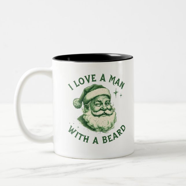 Ich Liebe einen Mann mit Bart-Design Zweifarbige Tasse (Links)