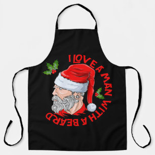 Ich Liebe einen Mann mit Bart Hipster Weihnachtsma Schürze