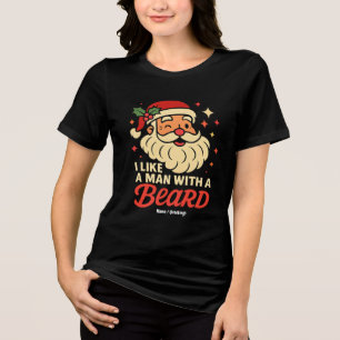 Ich Liebe einen Mann mit Bart Weihnachtsmann lusti Tri-Blend Shirt