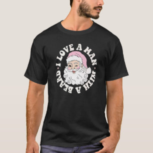 Ich Liebe einen Mann mit dem Weihnachtsmann Retro  T-Shirt