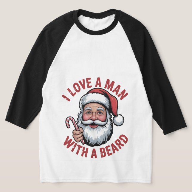 Ich liebe einen Mann mit einem Bart Bärtiger Weihn T-Shirt (Ablage )