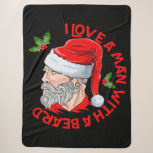 Ich liebe einen Mann mit einem Bart Hipster Weihna Sherpadecke