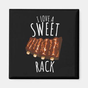 Ich Liebe einen süßen Rack Funny Grillen Grilling  Magnet