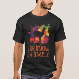 Ich liebe einfach Lama-Aquarell lustiges Farmtier T-Shirt