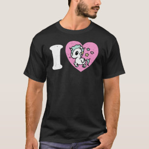 Ich liebe Einhörner Herz Süß Lustig Cool Magisch f T-Shirt