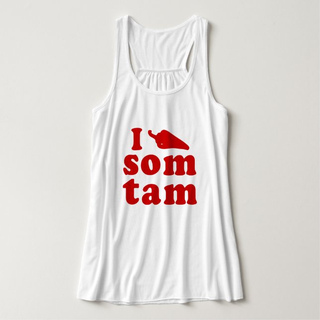 Ich Liebe einige Tam Thai Isai Essen Tank Top (Design Vorderseite)