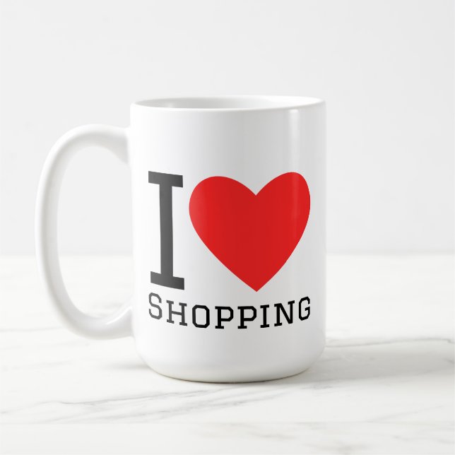 Ich liebe einkaufen kaffeetasse (Links)
