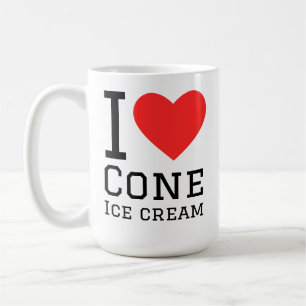 Ich liebe Eis in der Waffel Kaffeetasse