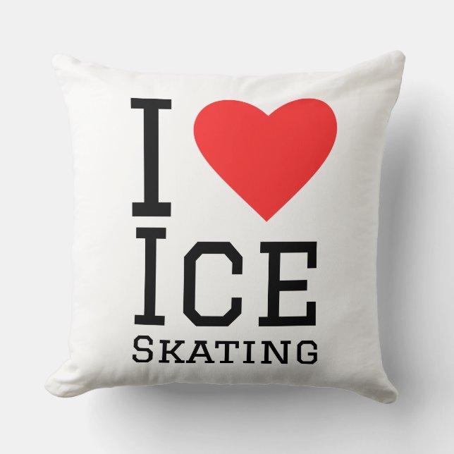 Ich liebe Eislaufen Kissen (Vorderseite)