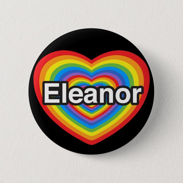 Ich Liebe Eleanor. Ich Liebe dich Eleanor. Herz Button (Vorderseite)
