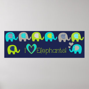 Ich liebe Elefanten-Nursery-Poster Poster