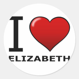 ICH LIEBE ELIZABETH, NJ - NEW JERSEY RUNDER AUFKLEBER