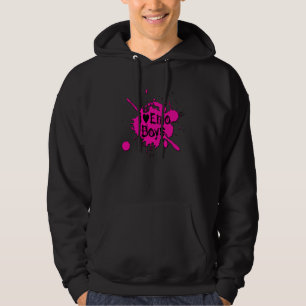 "Ich Liebe Emo Jungen-" rosa Farben-Spritzer Hoodie