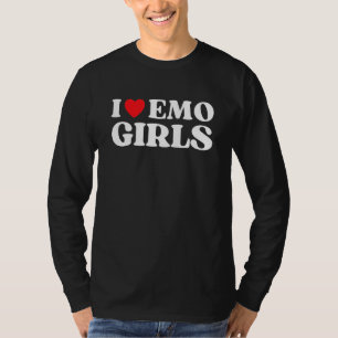 Ich liebe Emo-Mädchen Zitat Rotes Herz Emo-Mädchen T-Shirt