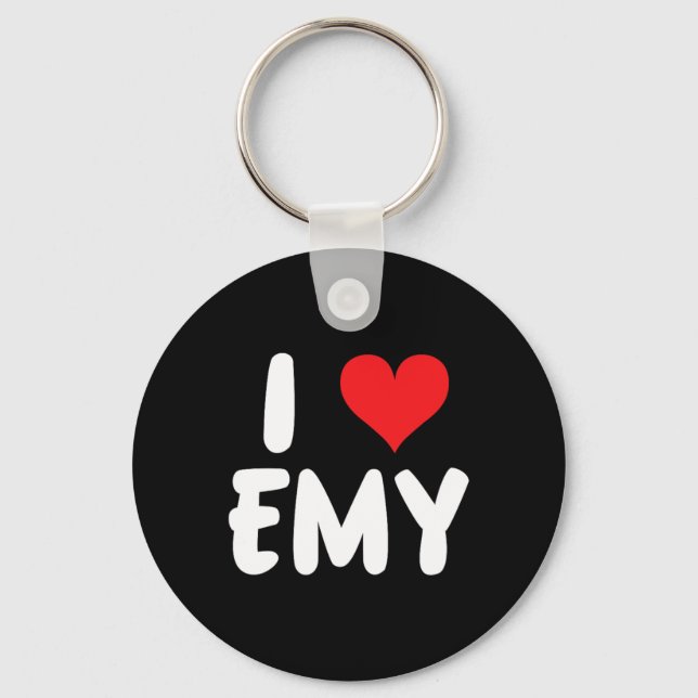 Ich liebe Emy - Herz - Name  Schlüsselanhänger (Vorderseite)