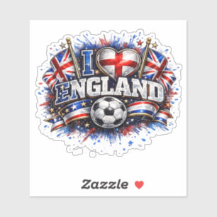 ICH LIEBE England 2026 Fußballfan Aufkleber