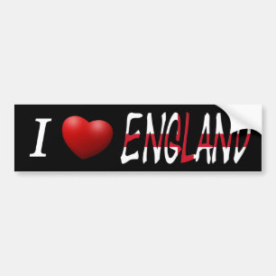 Ich liebe England auf englischer Flagge bst Autoaufkleber