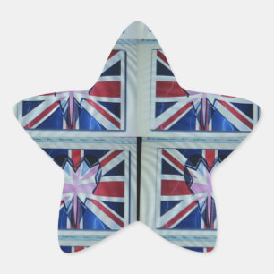 Ich liebe England Kunstprint Stern-Aufkleber