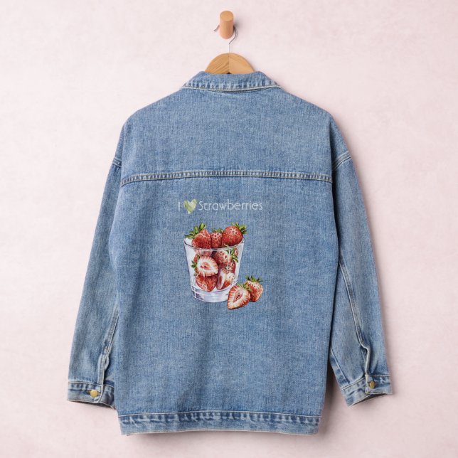 Ich liebe Erdbeeren  Jeansjacke (Hangar)