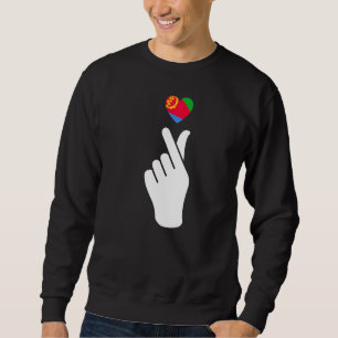 Ich Liebe Eritrea mit eritreischer Fahne im Herzen Sweatshirt
