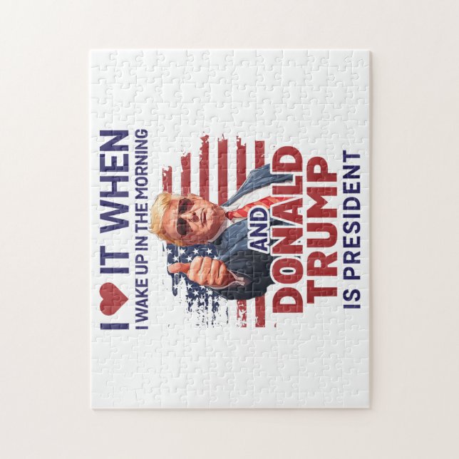 Ich Liebe es, als ich Weckte und Trump Präsident F Puzzle (Vertikal)