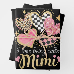 Ich liebe es, an Muttertag Mimi Oma Mama genannt z Geschenkpapier Set