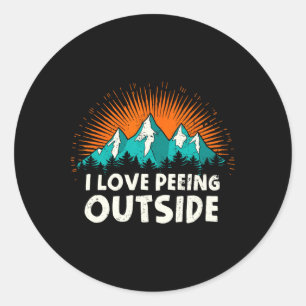 Ich liebe es, beim Camping draußen zu pinkeln Humo Runder Aufkleber