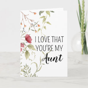 Ich liebe es, dass du meine Tante bist – Floral Karte