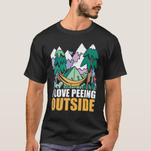 Ich liebe es, draußen zu pinkeln Retro Camping Wa T-Shirt