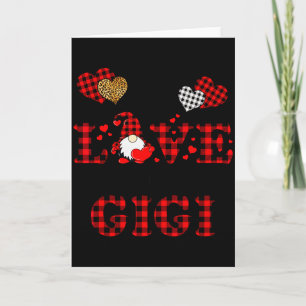 Ich liebe es, ein Gigi-Gnome rotes Karo-Herz Valen Karte