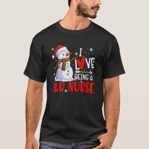Ich liebe es, ein LD-Krankenschwester-Schneemann-W T-Shirt