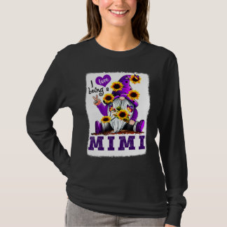 Ich liebe es, ein lila Mimi-Gnom-Sonnenblumen-Blea T-Shirt