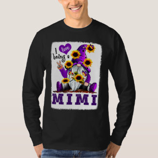 Ich liebe es, ein Mimi lila Gnom Sonnenblume Geble T-Shirt