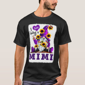 Ich liebe es, ein Mimi lila Gnom Sonnenblume Geble T-Shirt
